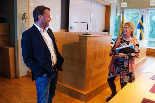 Timrås Klubbdirektör Lars Nolander och Ewa Lindstrand
