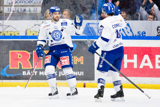Leksands Kevin Kapstad  och  Brian Connelly jublar