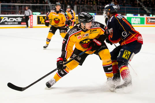 Luleås Marcus Fagerudd stoppar Djurgårdens Damien Fleury