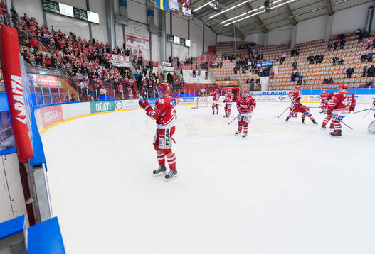 Timrå-spelarna tackar publiken