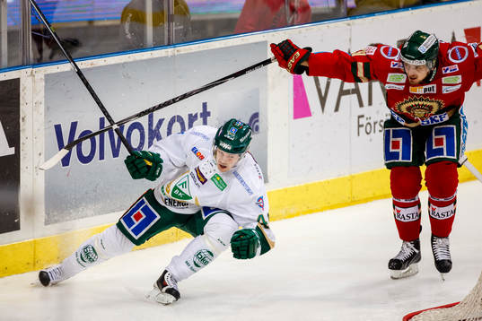 Färjestads Joakim Hillding och Frölundas Nicklas Lasu