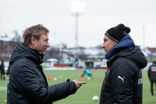 Häckens tränare Peter Gerhardsson och Helsingborgs