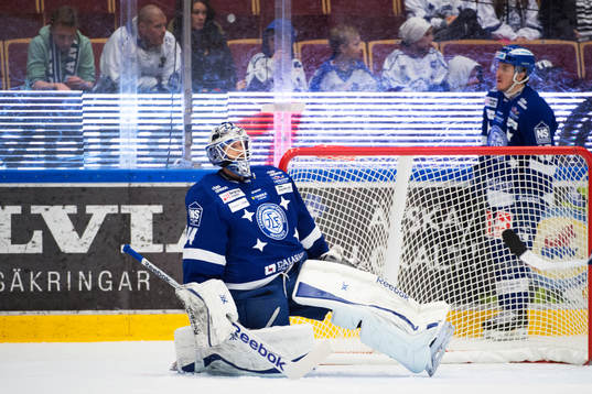 Leksands målvakt Joakim Lundström deppar