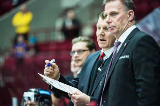 Malmö Redhawks tränare Björn Hellkvist, Mats Lusth och