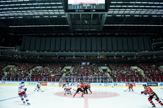 Malmö Arena i hockeymatchen i Hockeyallsvenskan mellan