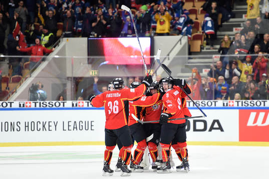 Luleås spelare firar
