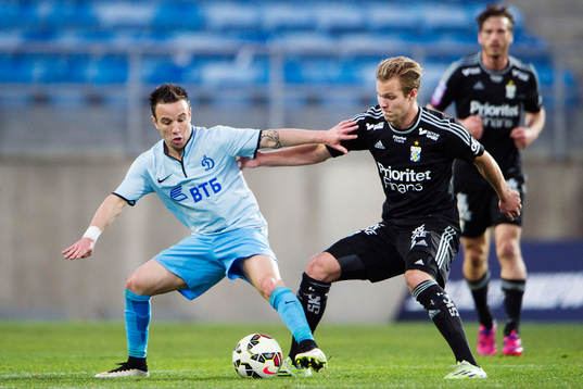 Dynamo Moskvas Mathieu Valbuena och IFK Göteborgs Gustav