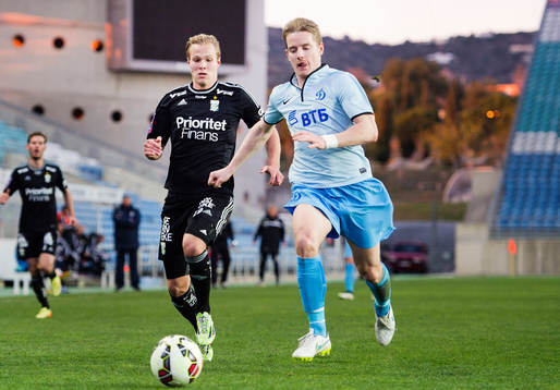IFK Göteborgs Gustav Engvall och Dynamo Moskvas Tomas