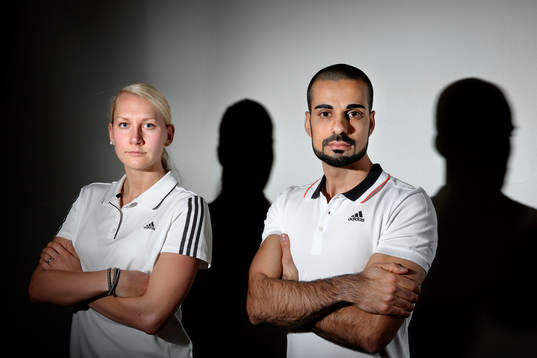 FIFA-domare Tess Pettersson och Mohammed Al-Hakim