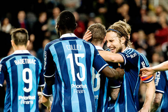 Djurgårdens Kevin Walker jublar