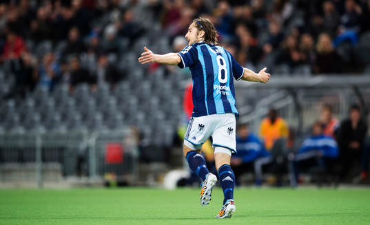 Djurgårdens Kevin Walker jublar