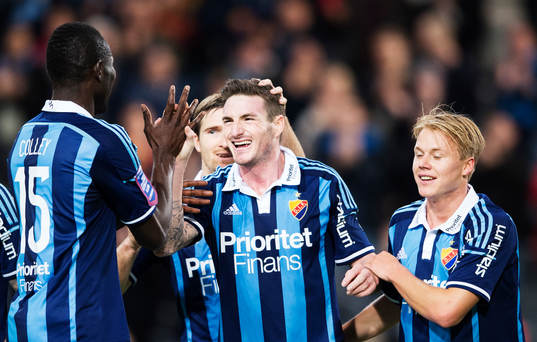 Djurgårdens James Keene jublar