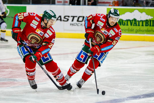 Frölundas Joel Lundqvist och Frölundas Mats Rosseli Olsen