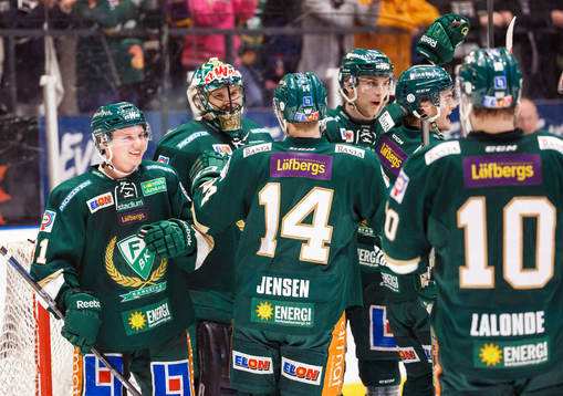 Färjestads Toni Rajala, Jesper Jensen, Daniel Gunnarsson