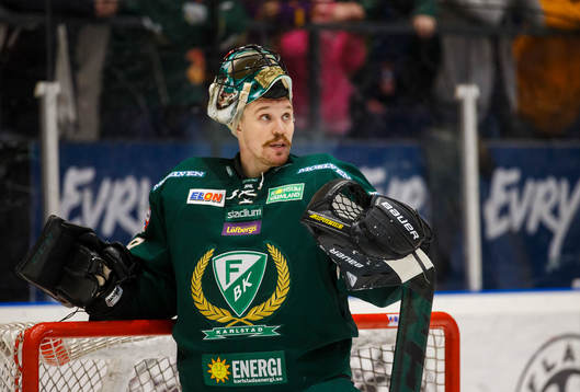 Färjestads målvakt Justin Pogge
