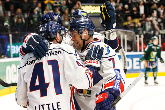 Linköpings Broc Little och Magnus Johansson jublar