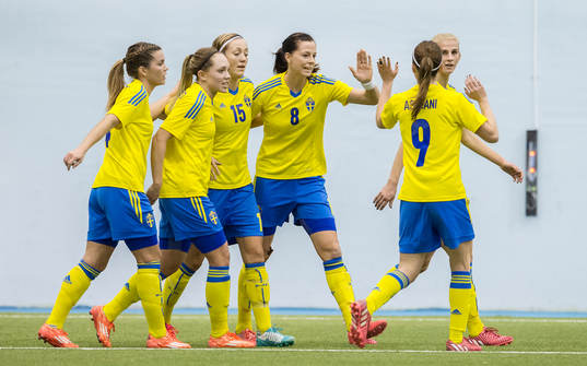 Sveriges Elin Rubensson, Therese Sjögran, Lotta Schelin,