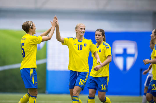 Sveriges Therese Sjögran, Sofia Jakobsson och Hanna