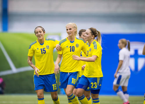 Sveriges Therese Sjögran, Sofia Jakobsson och Elin