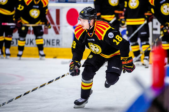Brynäs Anton Rödin före ishockeymatchen i SHL mellan