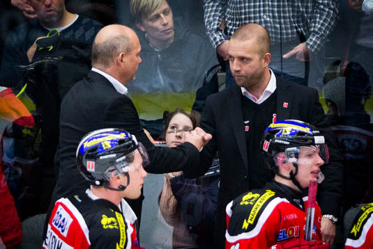 Örebro tränare Kent Johansson och Johan Tornberg,