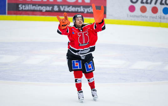 Örebros målvakt Julius Hudacek spexar