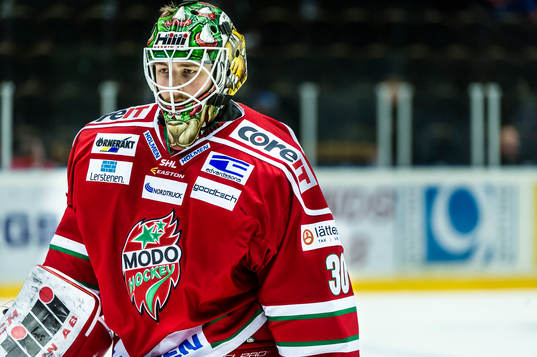 Modos målvakt Linus Ullmark deppar