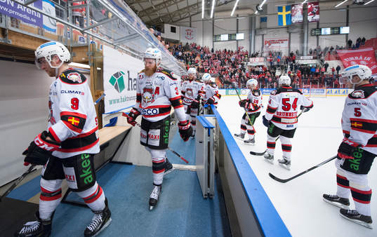 Malmö Redhawks Frederik Storm och David Liffiton  deppar