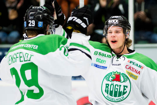 Rögles Ludvig Rensfeldt (tv) och Calle Rosén (th) jublar