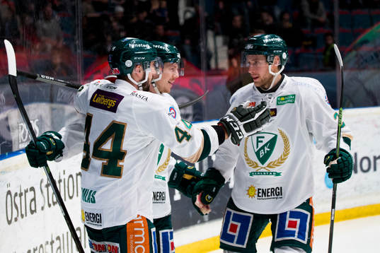 Färjestads spelare jublar