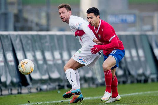 Helsingborgs Arnór Smárason och Vestsjällands Joël