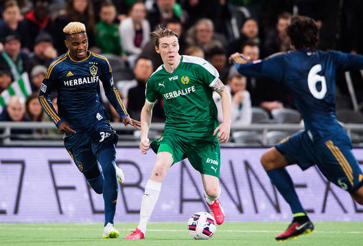 LA Galaxys Bradford Jamieson IV och Hammarbys Birkir Már