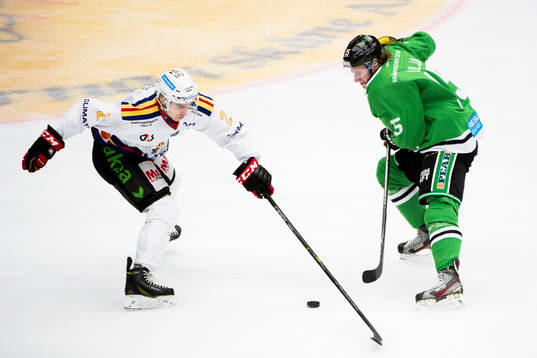 Malmö Redhawks Nils Andersson och Rögles Jakob Lilja