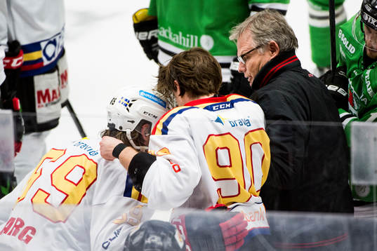 Malmö Redhawks Mattias Persson får hjälp upp