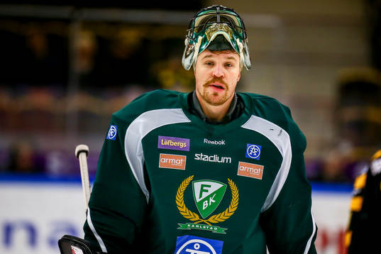 Färjestads målvakt Justin Pogge