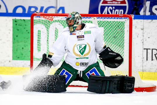 Färjestads målvakt Justin Pogge