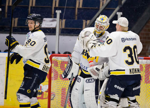 s Ted Brithén, målvakt Gustaf Wesslau och målvakt Viktor