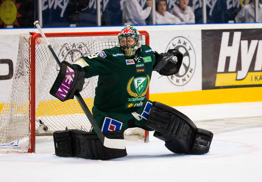 Färjestads målvakt Justin Pogge