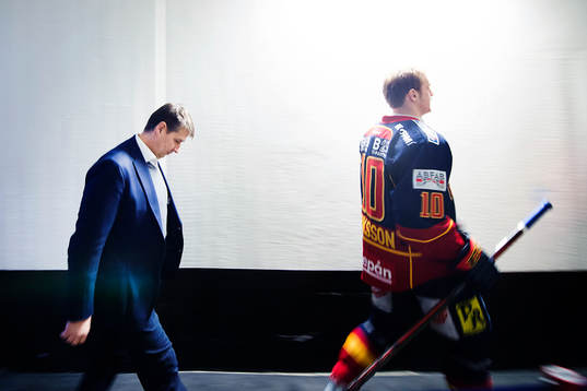 Djurgårdens tränare Hans Särkijärvi och Joakim Eriksson