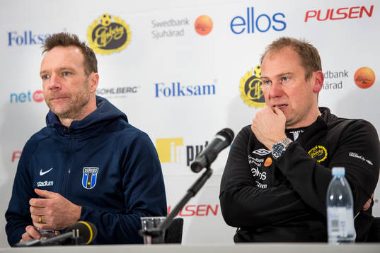 Sirius tränare Kim Bergstrand och Elfsborgs manager Magnus