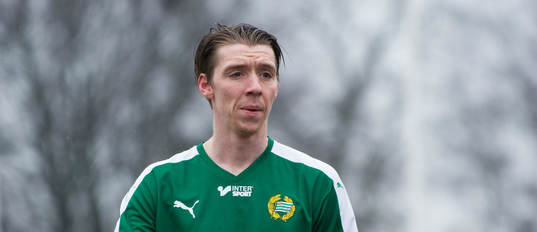 Hammarbys Birkir Mar Saevarsson i matchen i Svenska Cupen