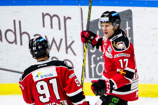 Malmö Redhawks Mathias Tjärnqvist jublar
