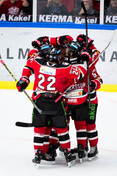 Malmö Redhawks spelare jublar