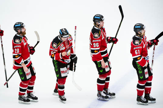Malmö Redhawks Jens Olsson, Jens Jakobs, Kim Rosdahl och