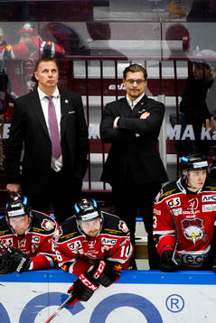 Malmö Redhawks tränare Mats Lusth och assisterande