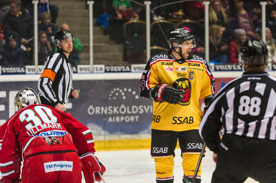 Luleås Chris Abbott gör det första målet