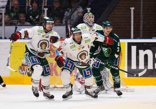 Frölundas Joel Lundqvist och Färjestads Anton Hedman