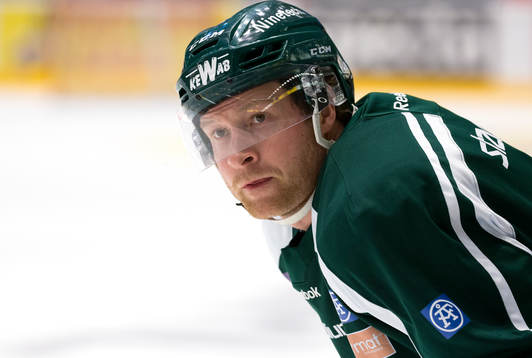 Färjestads Martin Röymark  vid uppvärmningen