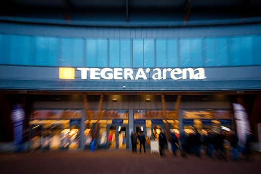 Tegera Arena före ishockeymatchen i SHL mellan Leksand och