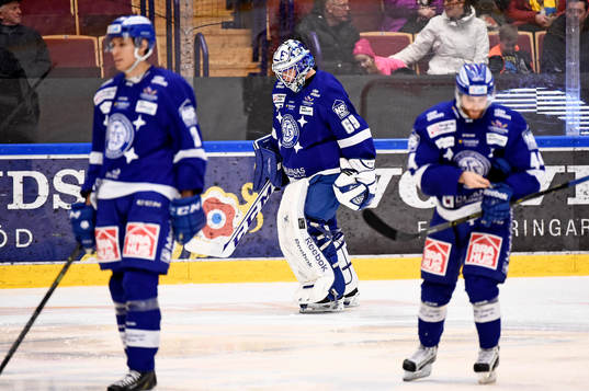 Leksands Jon Knuts, målvakt Oscar Alsenfelt och Mattias